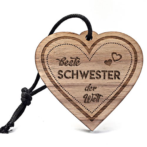 Schlüsselanhänger mit Gravur "Beste Schwester"