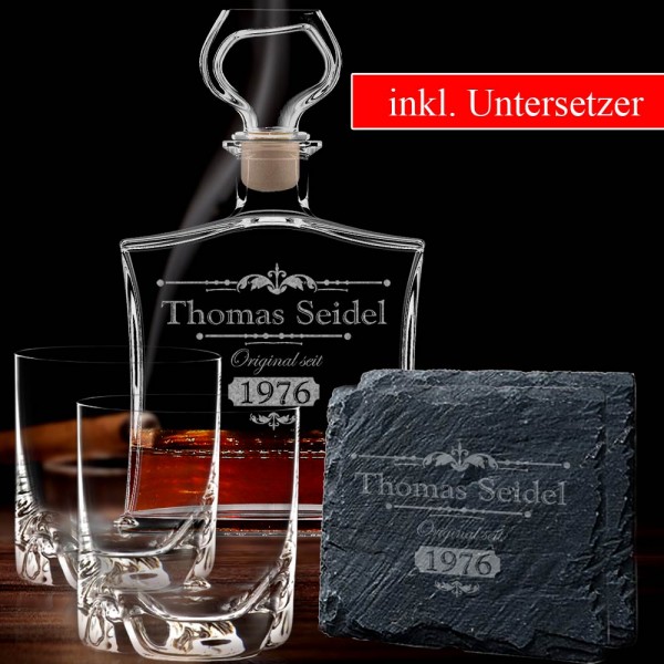 persönliche Whisky Karaffe mit Gläsern im Set 5-tlg