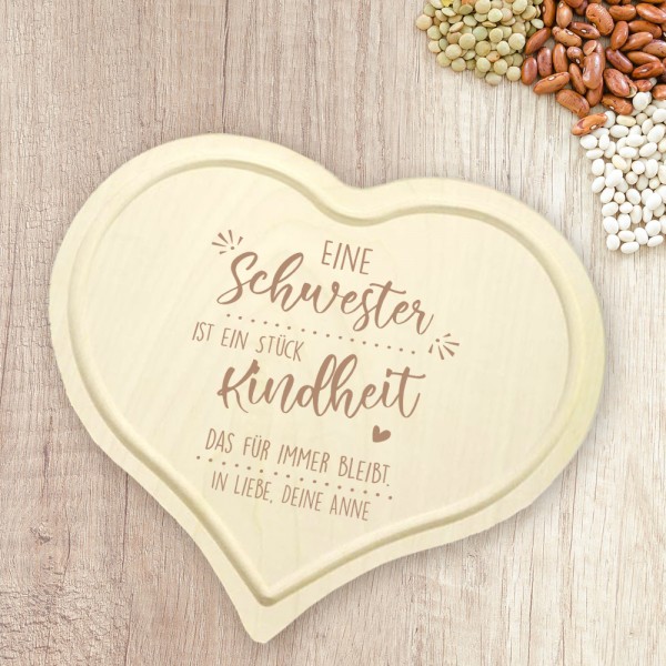 Frühstücksbrettchen als personalisiertes Geschenk für deine Schwester