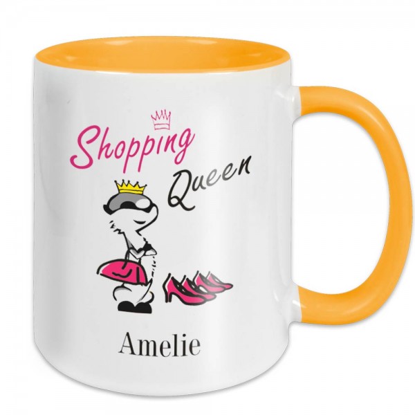 Shopping Queen Tasse mit eigenem Namen