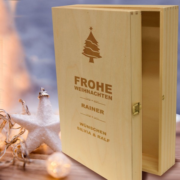 Geschenkverpackung zu Weihnachten Holz 3er
