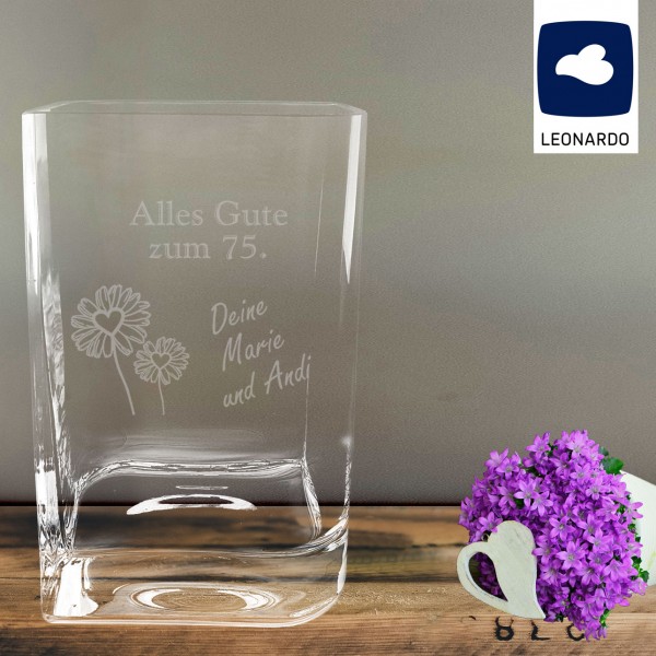 Vase von Leonardo graviert zum Geburtstag