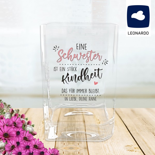 Leonardo Vase für deine Schwester bedrucken lassen