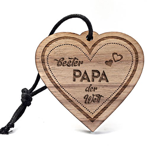 Schlüsselanhänger Herz mit Gravur Bester Papa