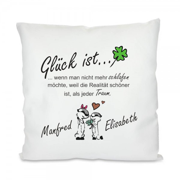 Glückskissen mit deinem Namen bedruckt