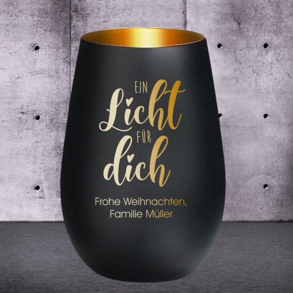 Individuell graviertes Windlicht als Geschenkidee