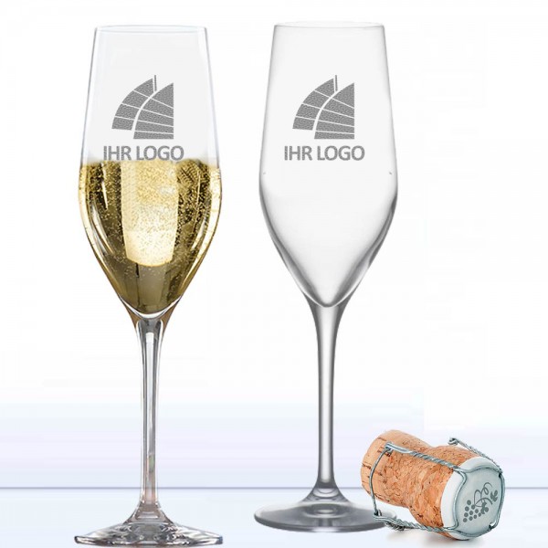 Sektglas mit Logo