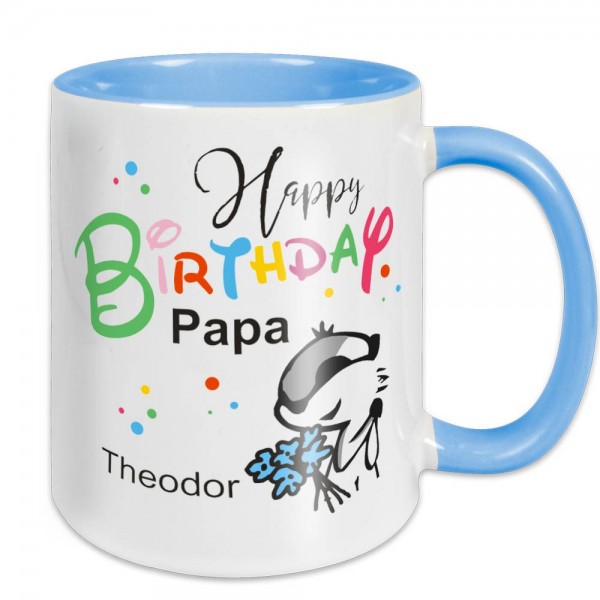Eigene Tasse zum Geburtstag mit Namen für Papa