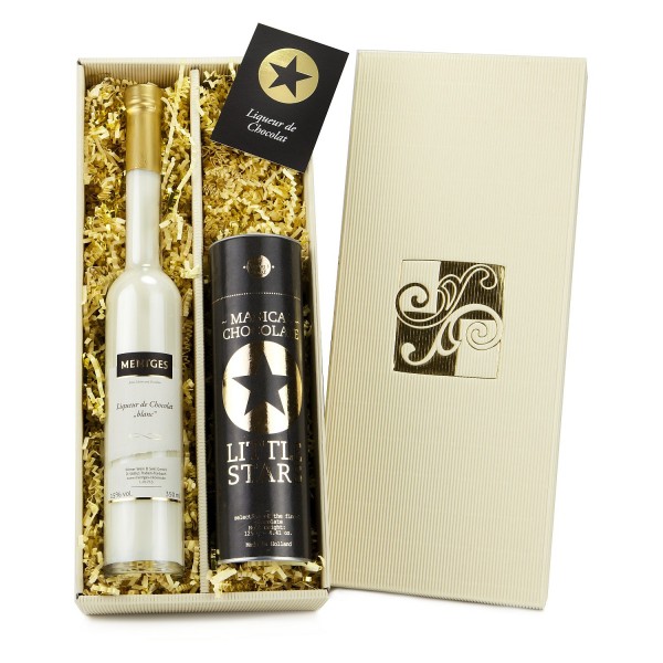 Geschenkset Liqueur und Schokolade Liqueur de Chocolat