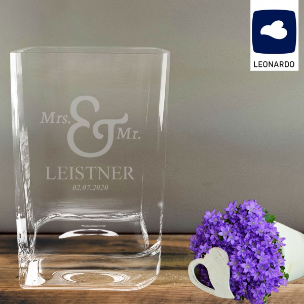 Vase von Leonaro graviert als Hochzeitsgeschenk