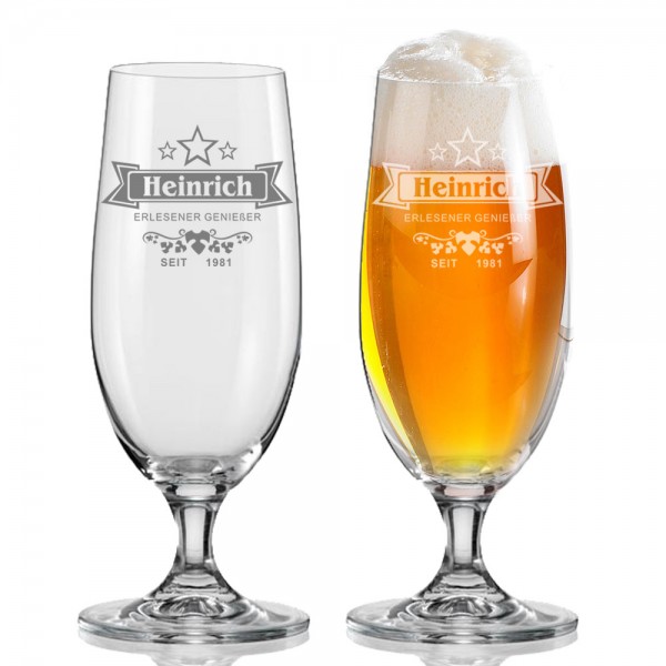 persönliches Bierglas HEINRICH II. mit Gravur