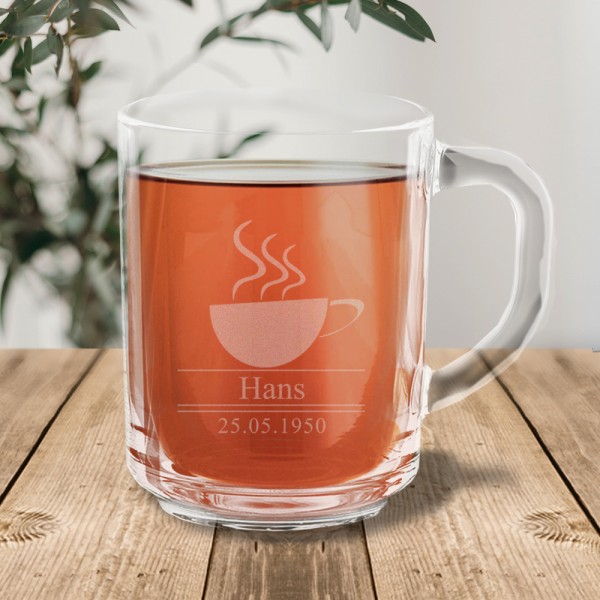 Graviertes Teeglas mit Namen