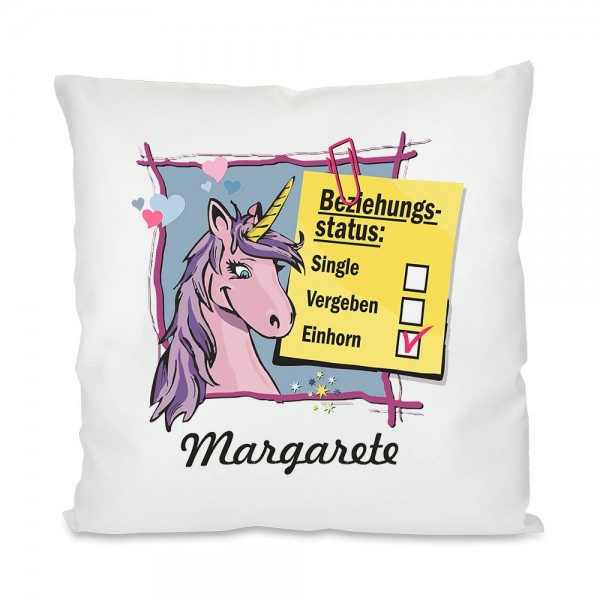 Einhorn Geschenk Kissen Beziehungs-Status