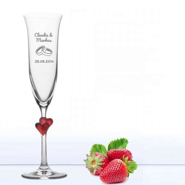 Sektglas graviert zur Hochzeit