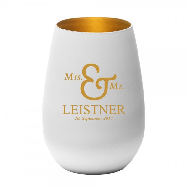 Trinkglas zur Hochzeit mit Ihrem Namen