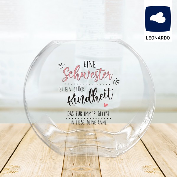 Leonardo Vase bedruckt als Geschenk für deine Schwester