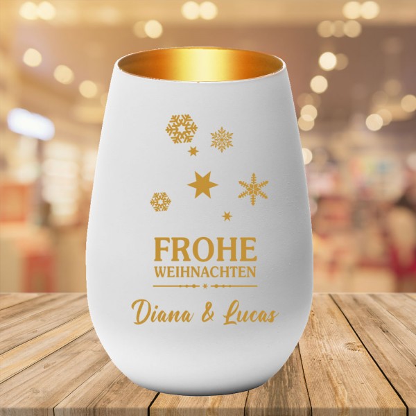 Windlicht Geschenkidee Weihnachten mit persönlicher Gravur