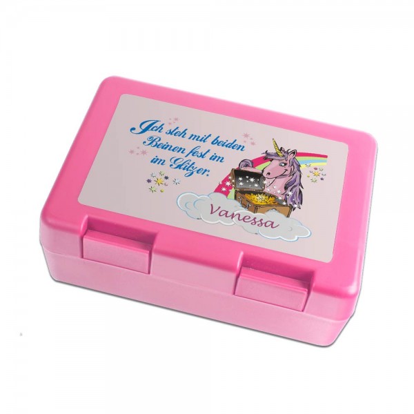 Lunchbox mit Namen Einhorn