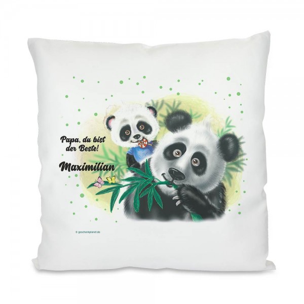 Kissen personalisiert für den Papa mit Panda und eigenem Text