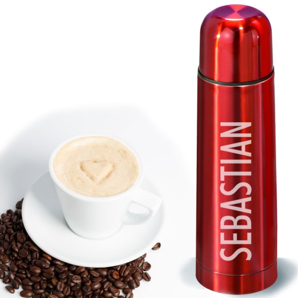 Thermoskanne rot mit Gravur 0,7 l