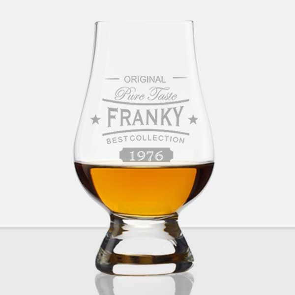 Edel graviertes Whiskyglas Glencairn mit Wunschname