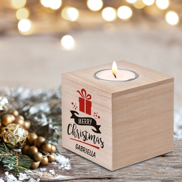 Teelicht / Teelichthalter zu Weihnachten individuell bedruckt