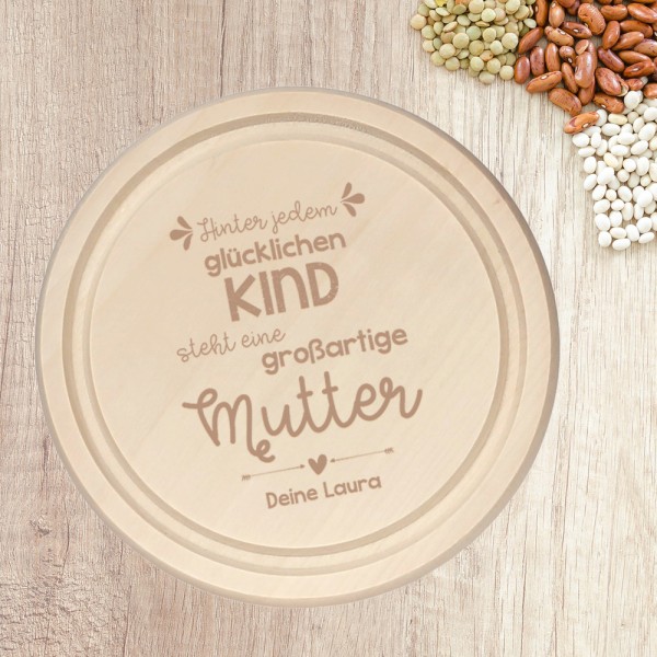 Frühstücksbrettchen mit Gravur als Geschenk für Mama