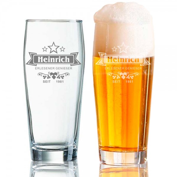 Bierbecher graviert 0,5 l HEINRICH II