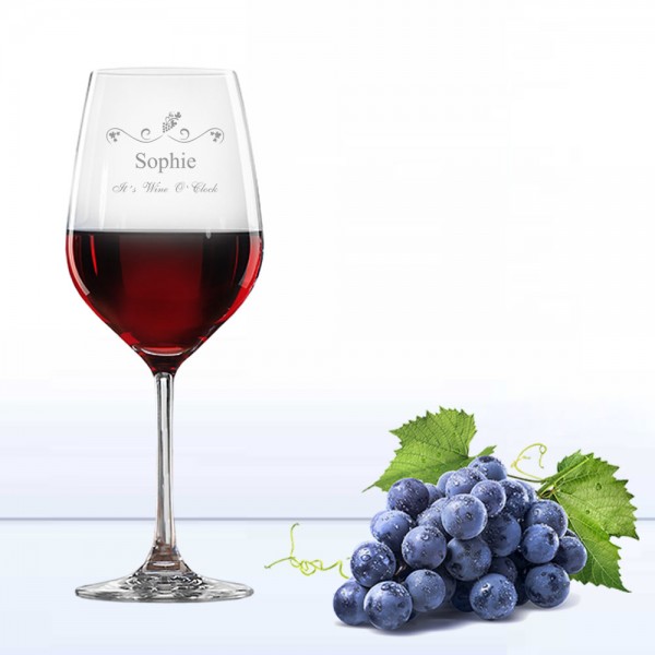 Rotweinglas WINE O CLOCK mit Namen