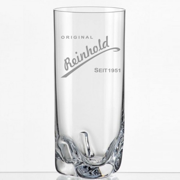 Saftglas mit Gravur Reinhold
