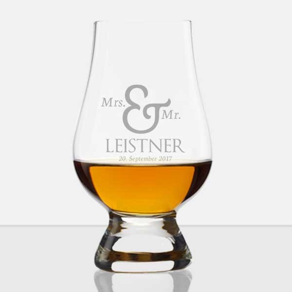 Glencairn Whisky Glas zur Hochzeit mit Gravur