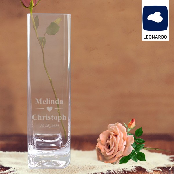 Individuell gravierte Vase von Leonardo für Paare