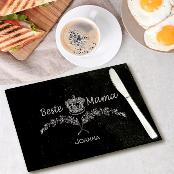 Frühstücksbrett aus Schiefer "beste Mama"