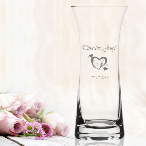 Blumen Vase mit Gravur