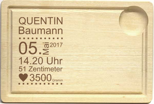 Frühstücksbrettchen zur Geburt