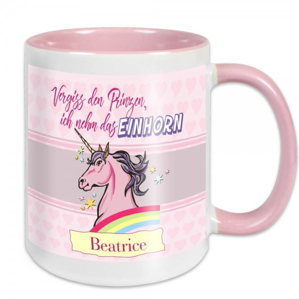 Einhorn Becher mit Wunschnamen