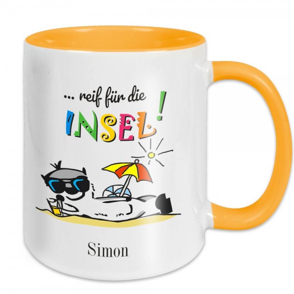 Kaffeetasse Reif für die Insel mit Namen