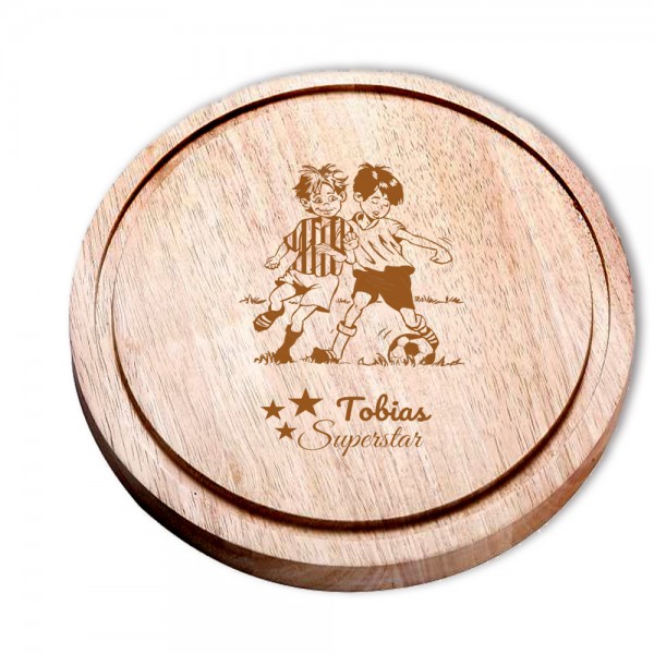 Holzbrett personalisiert für Kind Fußball