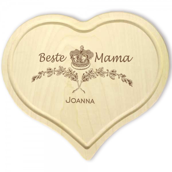 Herz Frühstücksbrettchen Holz beste Mama