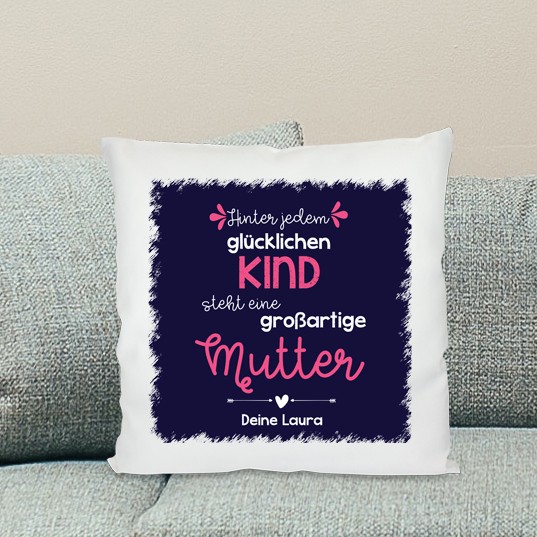 Bedrucktes Kissen als Geschenk für die Mama