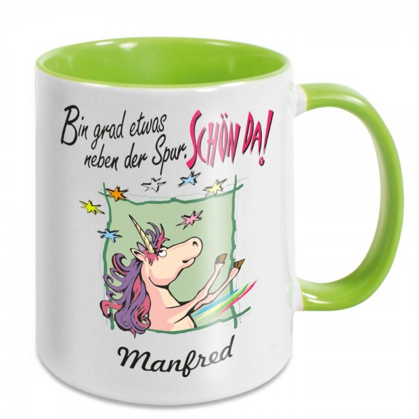 Einhorn Becher mit Spruch personalisiert