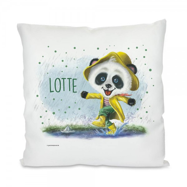 Kissen für Kinder mit Panda und Namen personalisiert