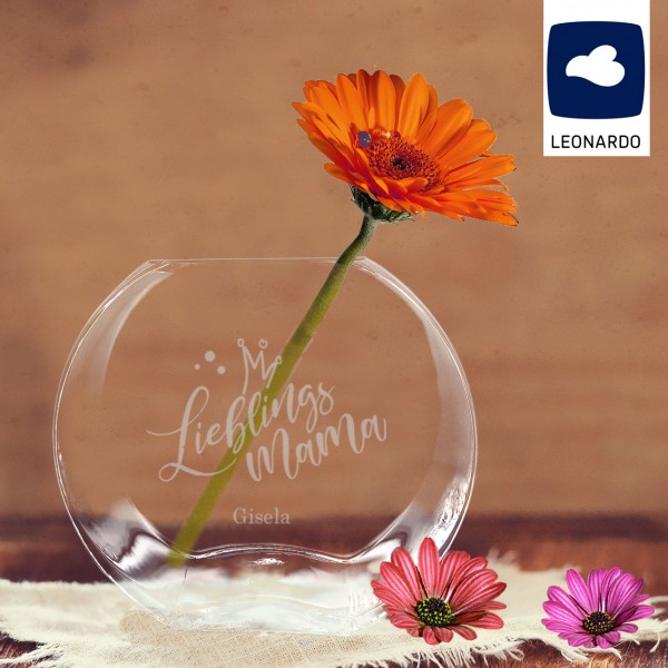 Gravierte Vase von Leonardo für Mama