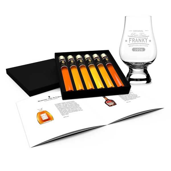 Whisky Probierset Weltreise mit Glencairn Glas mit Gravur
