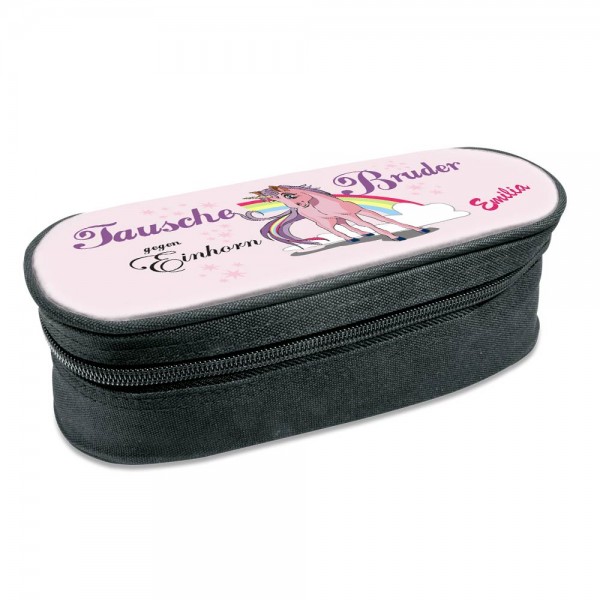 Einhorn-Stiftebox mit Spruch und Namen