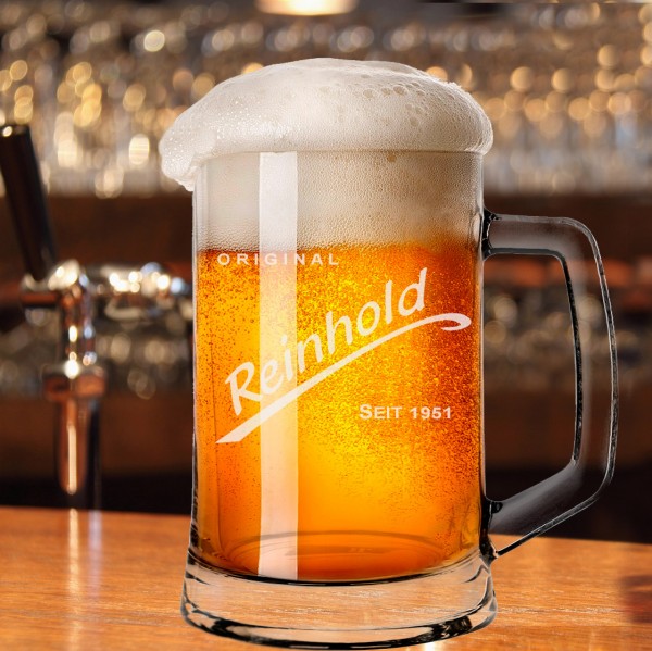Bierseidel 0,5l graviert mit Namen und Geburtsjahr