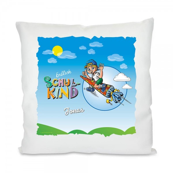 Geschenk zur Einschulung für Jungen Kissen mit Namen