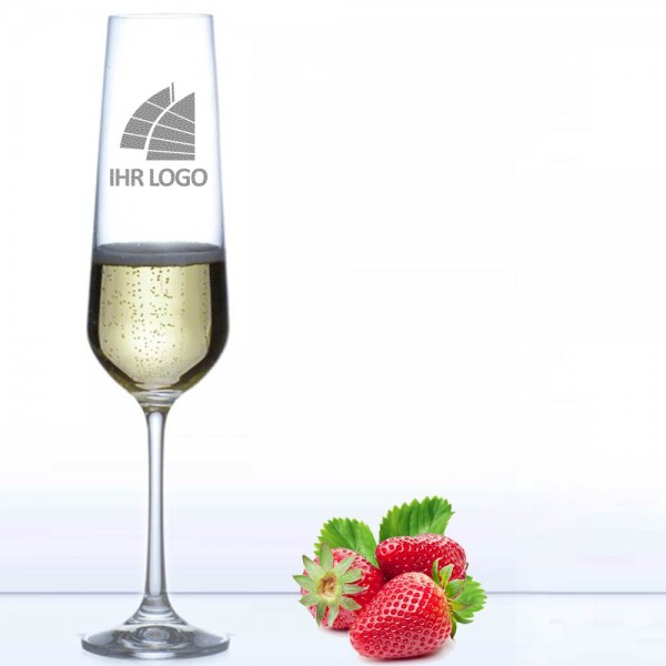 Sektglas mit Logo gravieren
