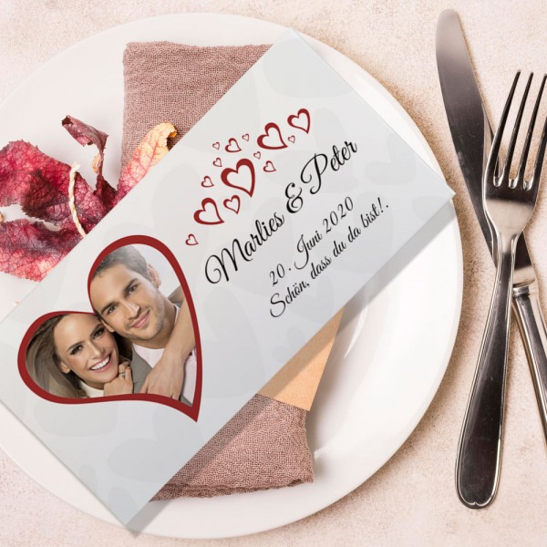 Schokoladentafel mit Foto als Gastgeschenk