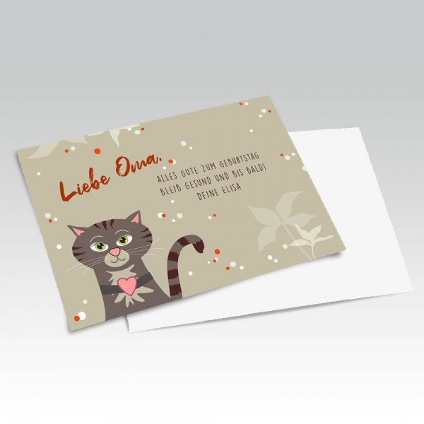 Personalisierte Grußkarte Katze